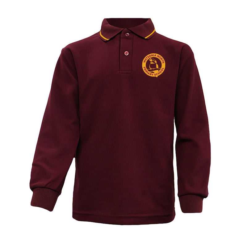 Long Sleeve Polo Shirt (Striped Collar) SALE SPECIAL - Limited Sizes Available